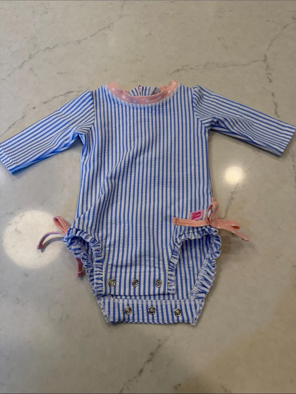 Ruffle Butts Seersucker Swim Size 0-3 months